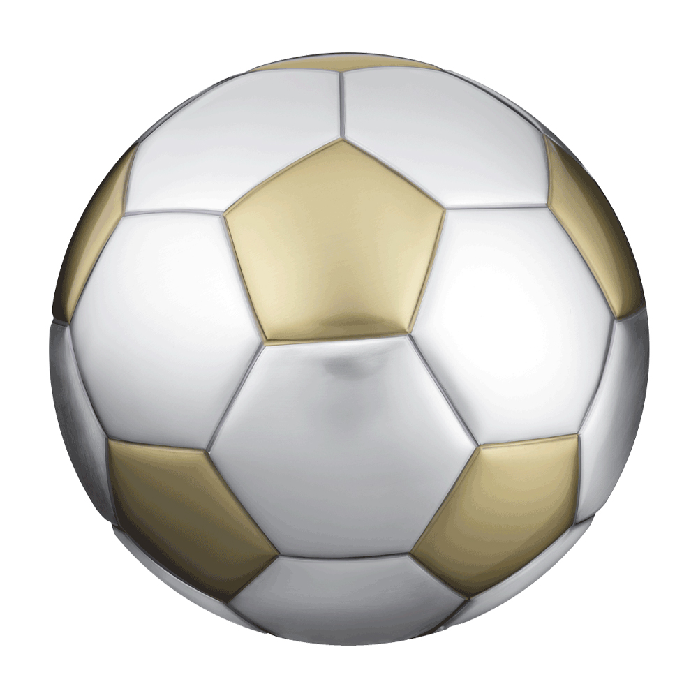 Soccer Ball Brushed Gold / Brushed Pewter Adult