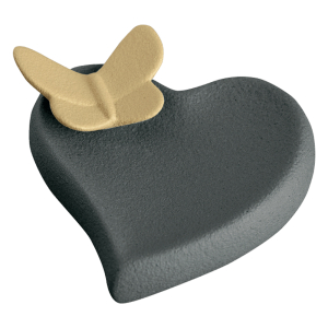 Heart with Butterfly Grey & Yellow Keepsake