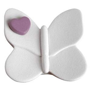 Butterfly with Heart White & Berry Keepsake