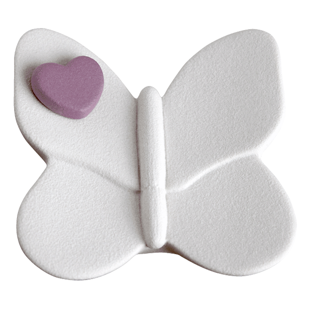 Butterfly with Heart White & Berry Keepsake