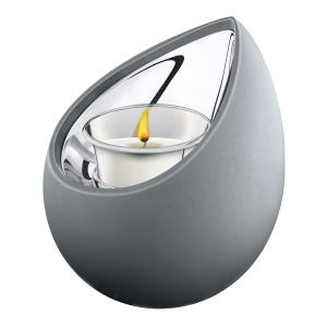 Drop French Grey / Polished Silver Tealight