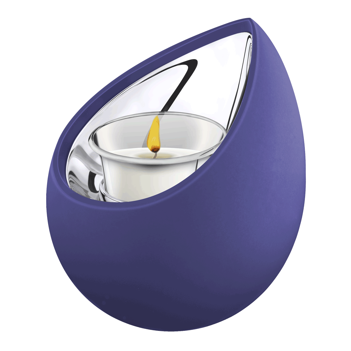 Drop Navy / Polished Silver Tealight