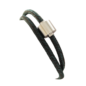 Barrel Bracelet Cord Petrol / Barrell Steel Large