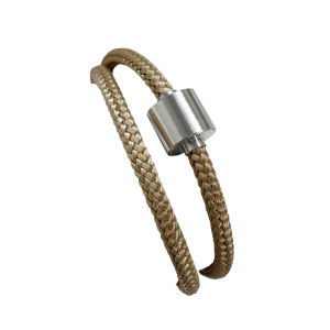 Barrel Bracelet Cord GoldSand / Barrell Steel Large