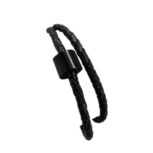 Barrel Bracelet Braided Leather Black / Barrell Black Large
