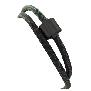 Barrel Bracelet Cord Petrol / Barrel Black Large