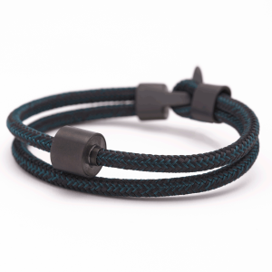 Barrel Bracelet Cord Petrol / Barrel Black Medium - Image 2