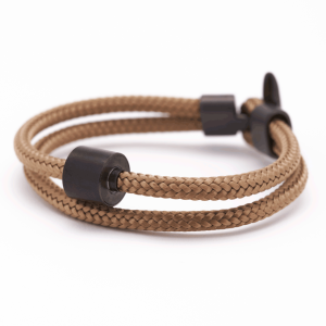Barrel Bracelet Cord GoldSand / Barrel Black Medium - Image 2