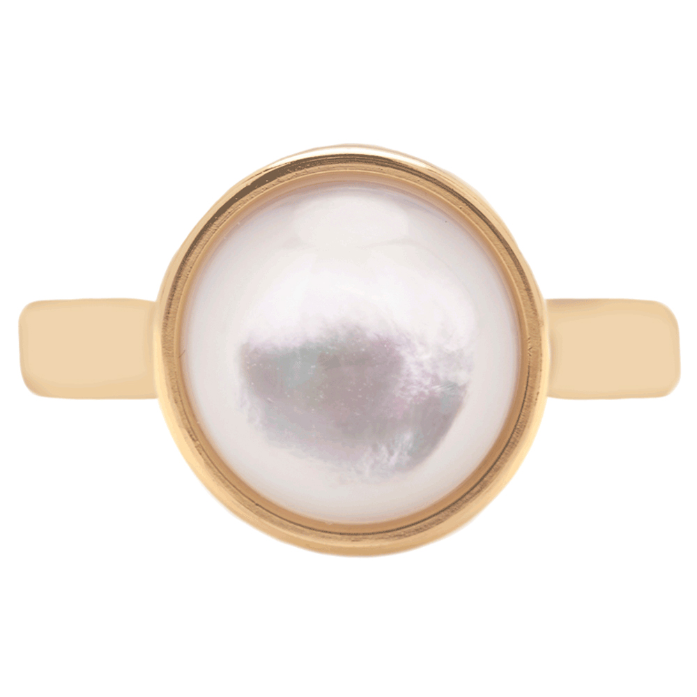 Mother of Pearl Ring Gold (17mm)