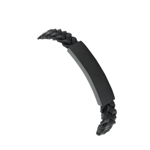 Braided Leather Wrist Band Onyx/Black