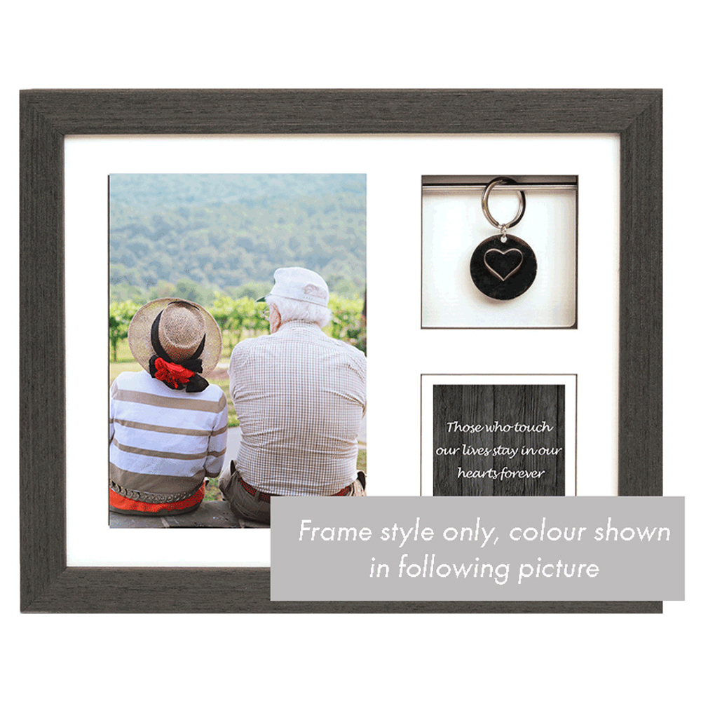 10? x 8? Frame Urn GREY OAK with Quote and Keepsake Bar (HITH)