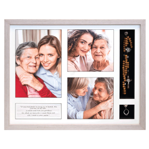 20? X 16? Frame Urn LIGHT GREY OAK with Quote and 2 Keepsake Hooks