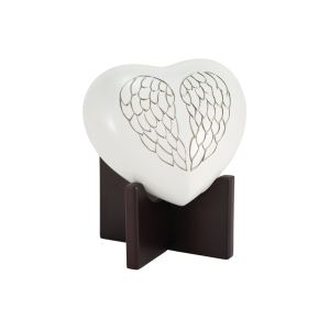 Arielle Heart Urn Angel Wings Pearl - Image 3