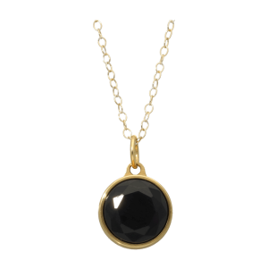 Black Onyx Faceted Ash Pendant Gold