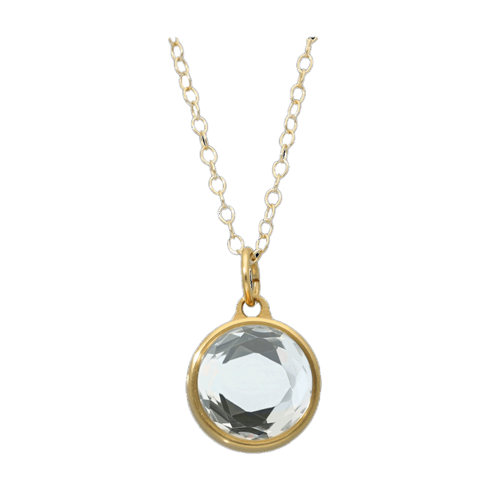 Crystal Faceted Ash Pendant Gold