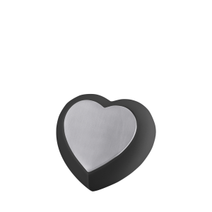 Drop Black Brushed Pewter Heart