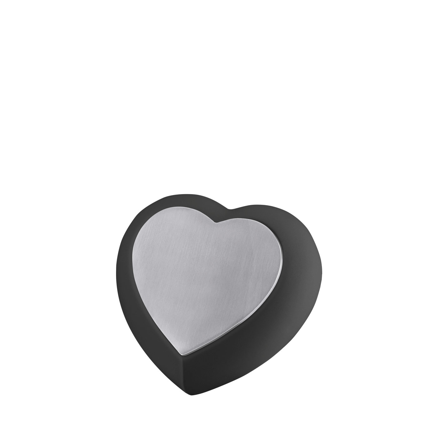 Drop Black Brushed Pewter Heart
