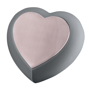 Drop French Grey Brushed Rose Gold Heart - Image 3