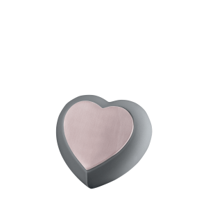 Drop French Grey Brushed Rose Gold Heart