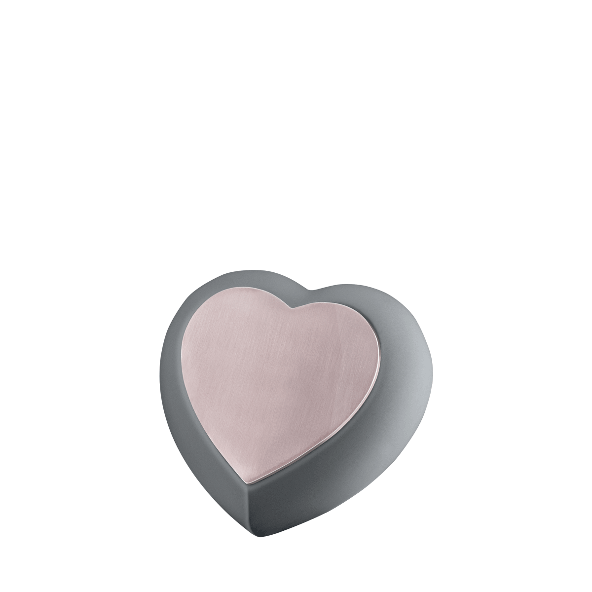 Drop French Grey Brushed Rose Gold Heart