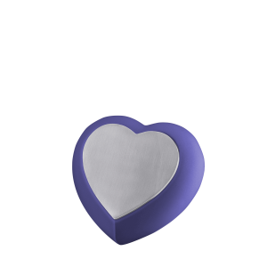 Drop Navy Brushed Pewter Heart