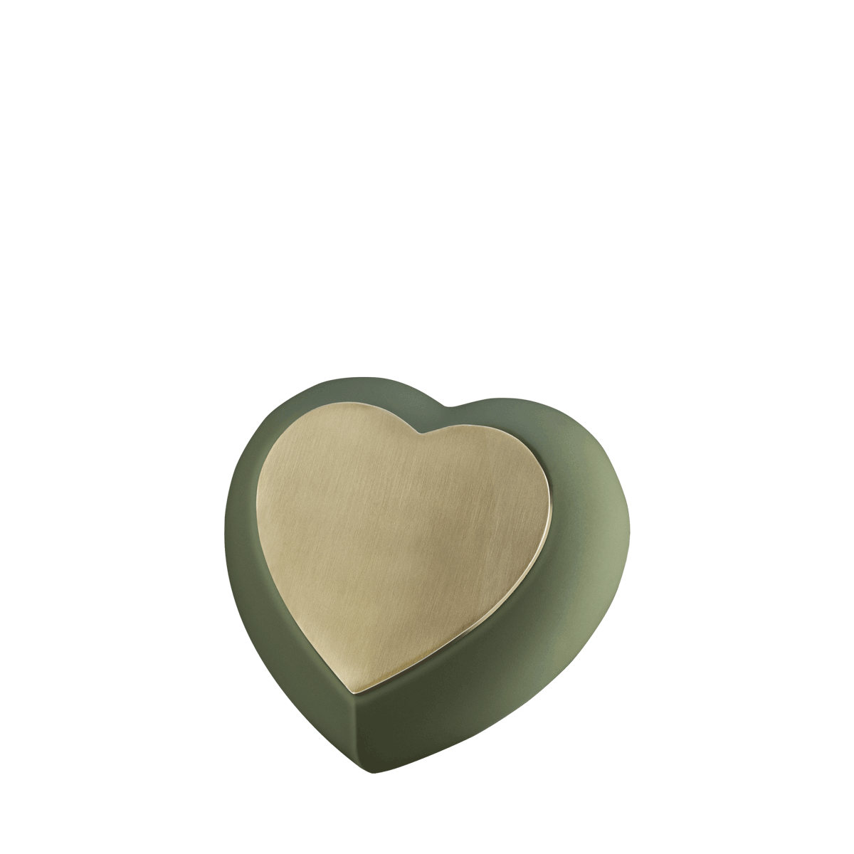 Drop Sage Green Brushed Gold Heart