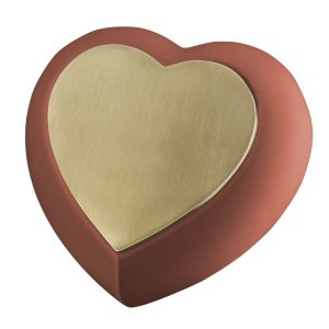 Drop Terracotta Brushed Gold Heart - Image 3