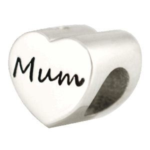 Mum Heart Tribute Bead Sterling Silver