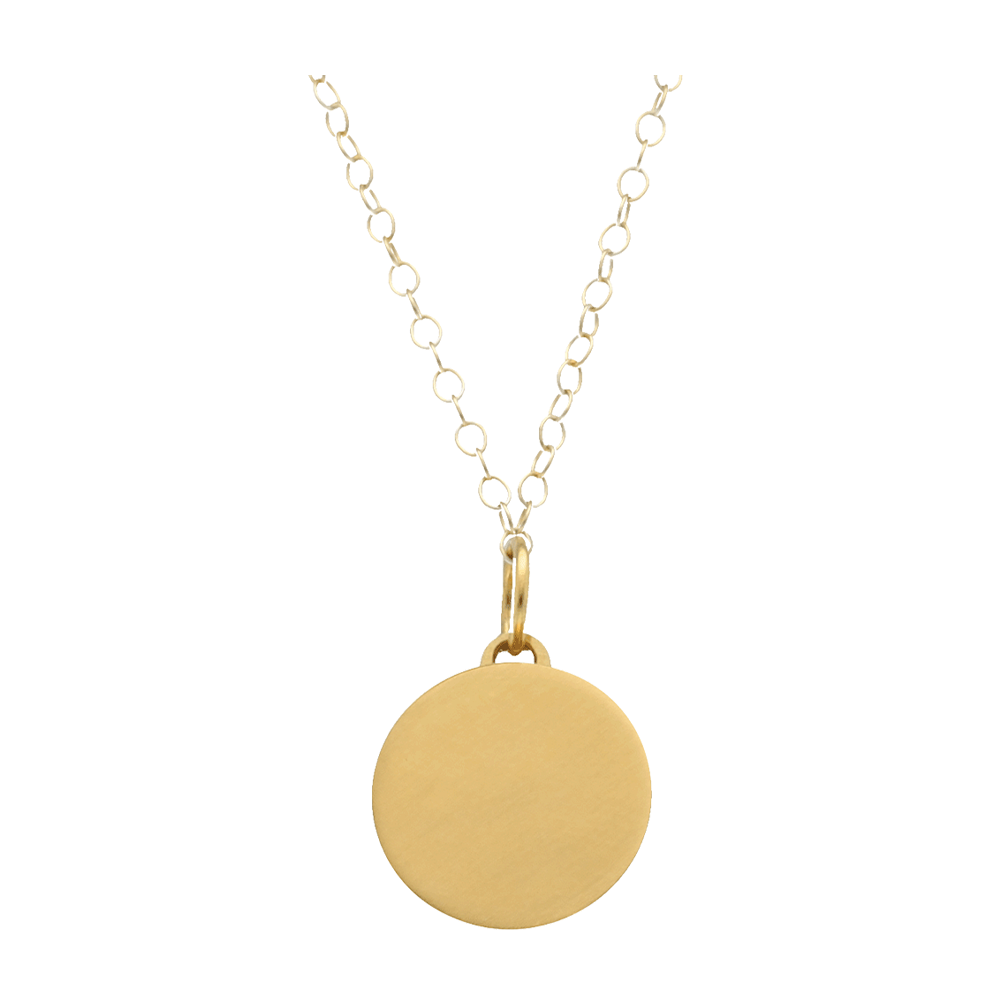 Plain Circle Engravable Ash Pendant Gold