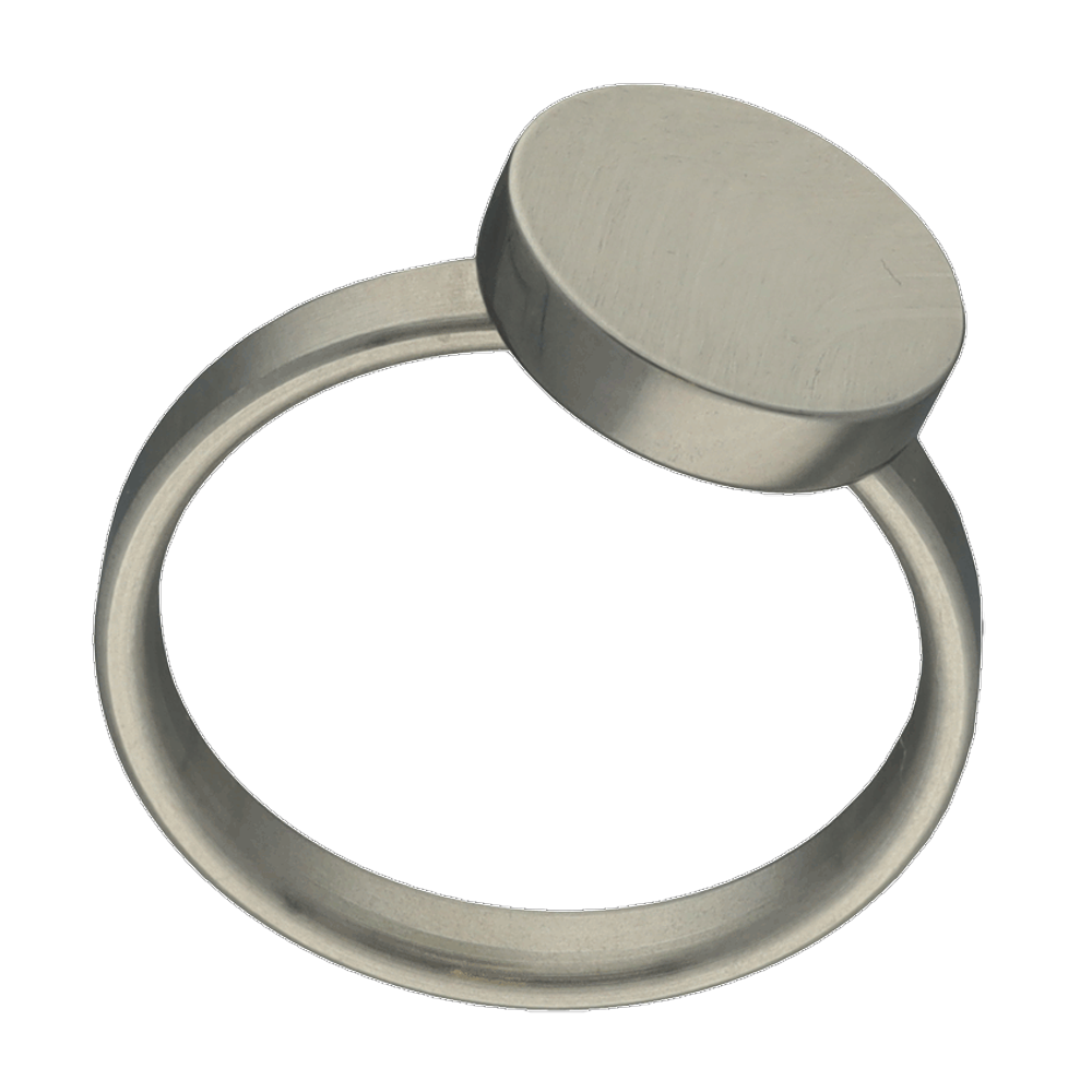 Plain Circle Engravable ring Steel 17mm