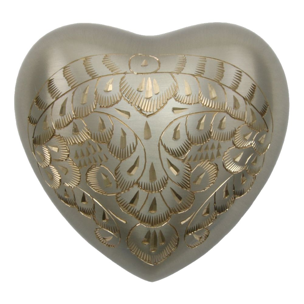 Platinum Engraved Heart