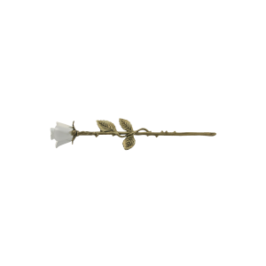Rose Keepsake White with Bronze Stem