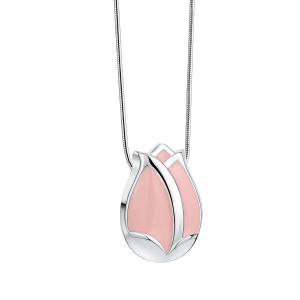 Tulip Pearl Pink & Polished Silver Ash Pendant