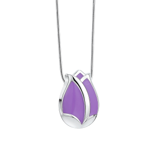 Tulip Pearl Purple & Silver Ash Pendant