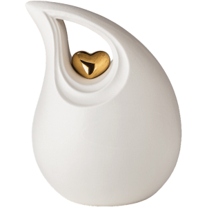 Teardrop Heart White Large