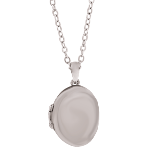 Oval Plain Ash Pendant Locket Silver