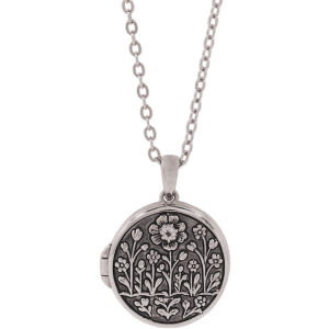 Floral Ash Pendant Locket Silver