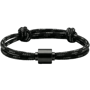 Paracord Bracelet Black/Grey Barrel Black (Adjustable)